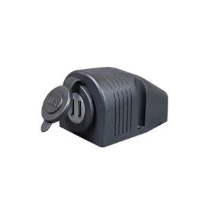Įkroviklis USB-A 2x su dangteliu ir montavimo korpusu MY1106-1H