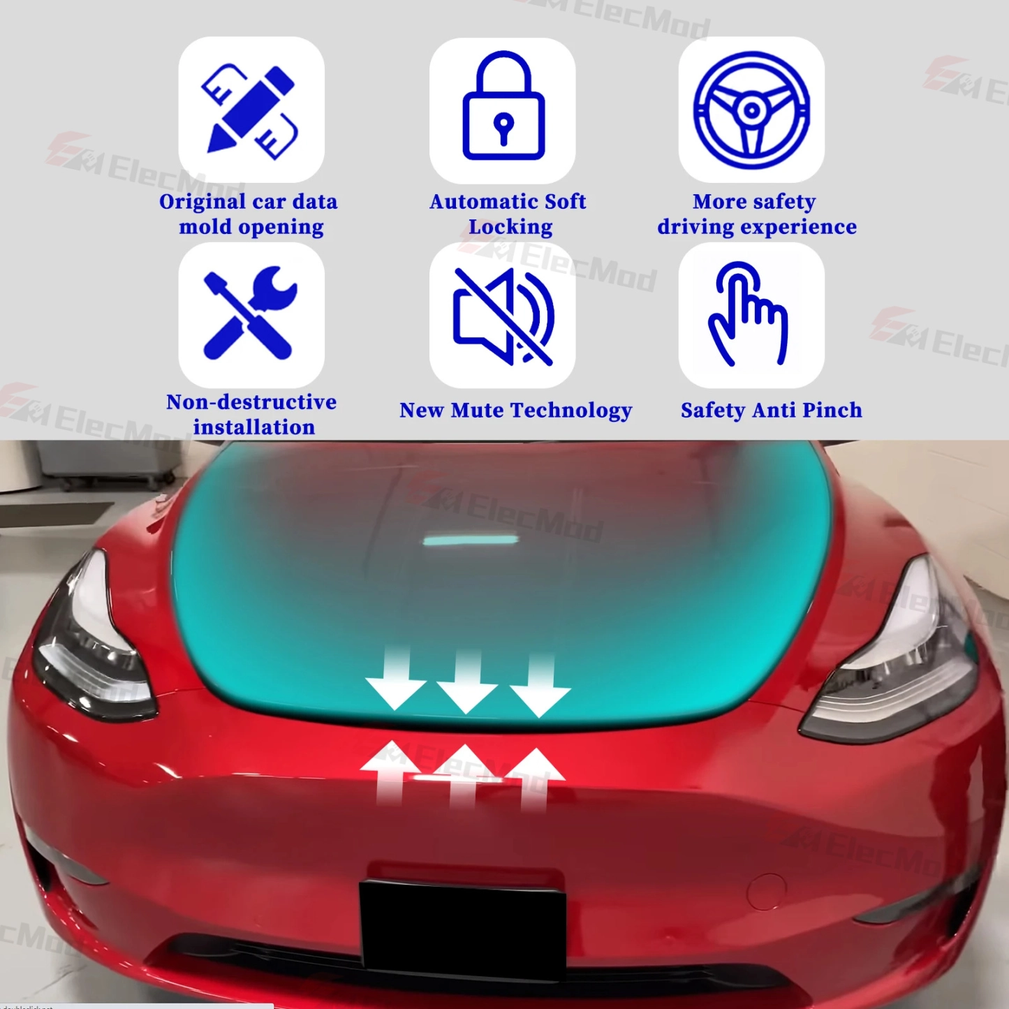 Elektrinė priekinės bagažinės spyna Tesla automobiliams - Image 2