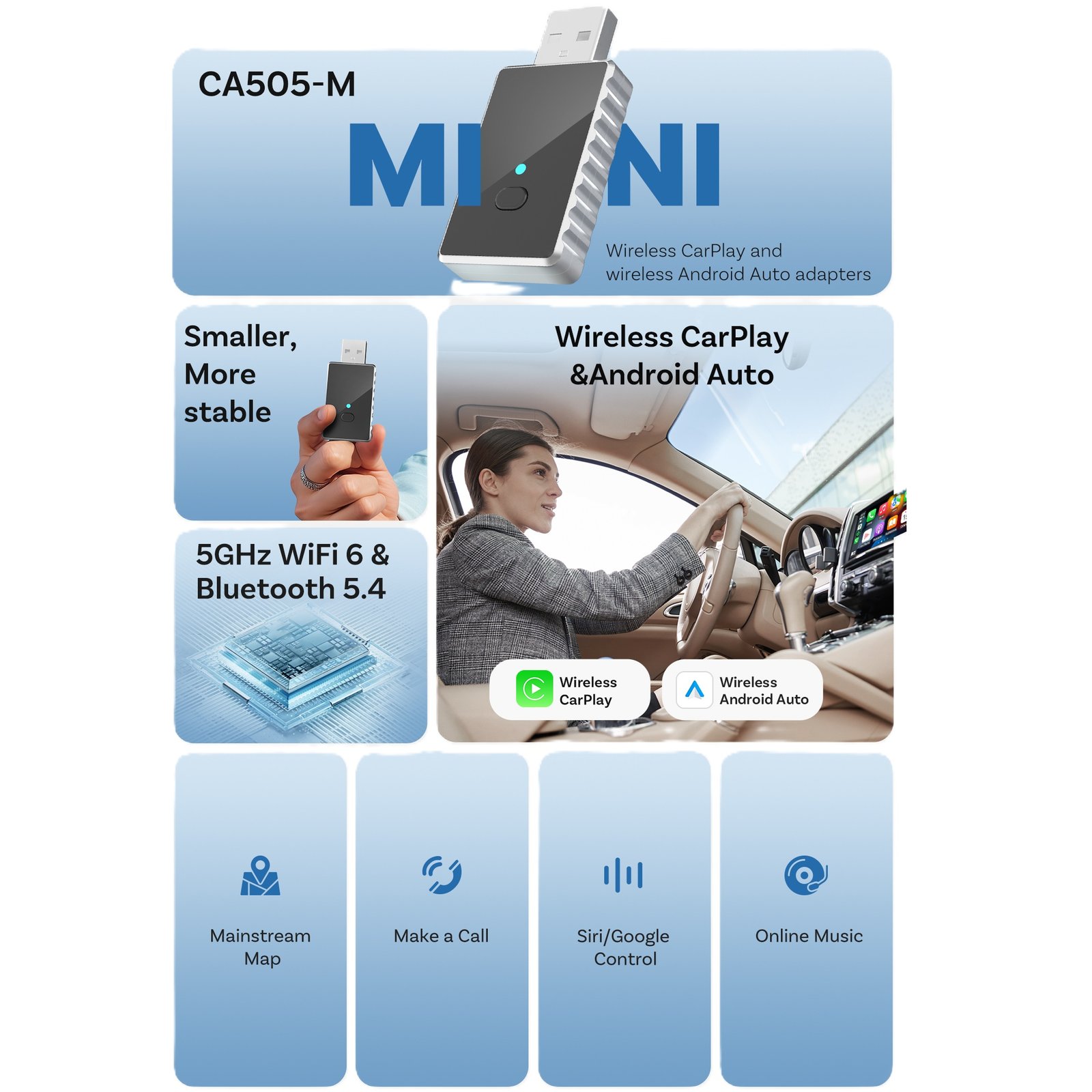 Carplay ir Andorid Auto adapteris Ottocast CA505 - Image 6