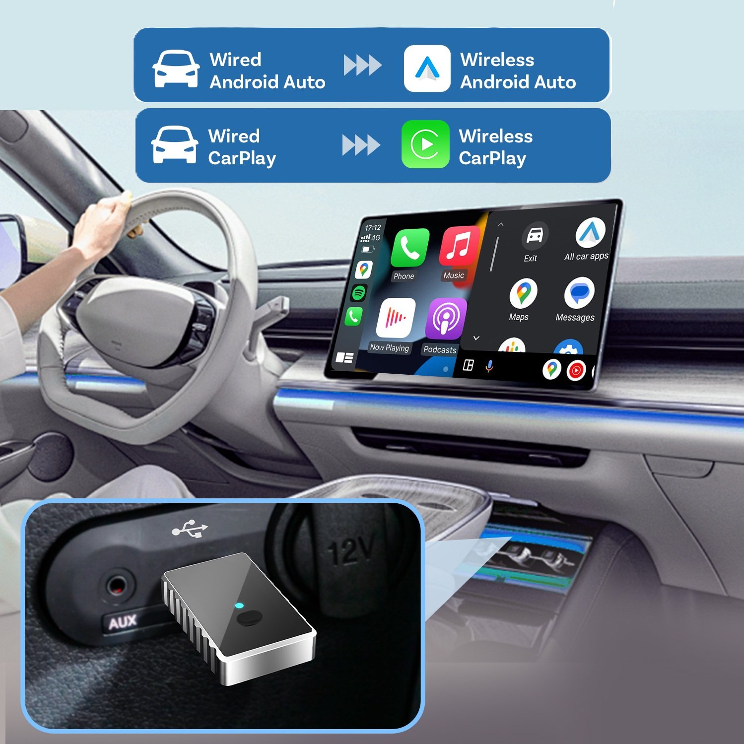 Carplay ir Andorid Auto adapteris Ottocast CA505 - Image 5