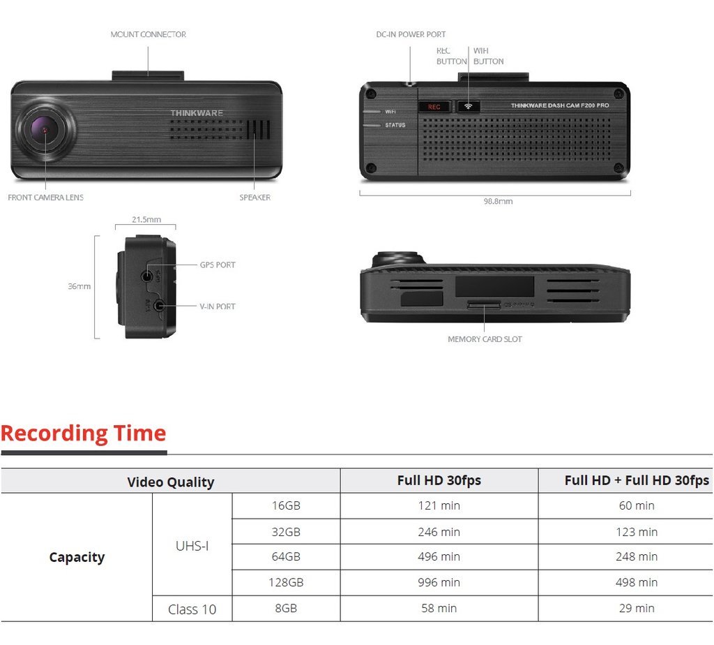 Vaizdo registratorius Thinkware F200 PRO FHD - Image 5