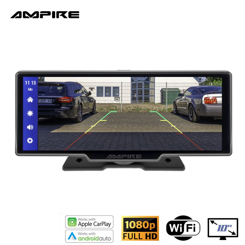 AMPIRE išmaniojo telefono monitorius 25,4 cm (10 colių) su dviguba AHD vaizdo kamera ir galinės vaizdo kamers funkcija CPM101 - Image 4