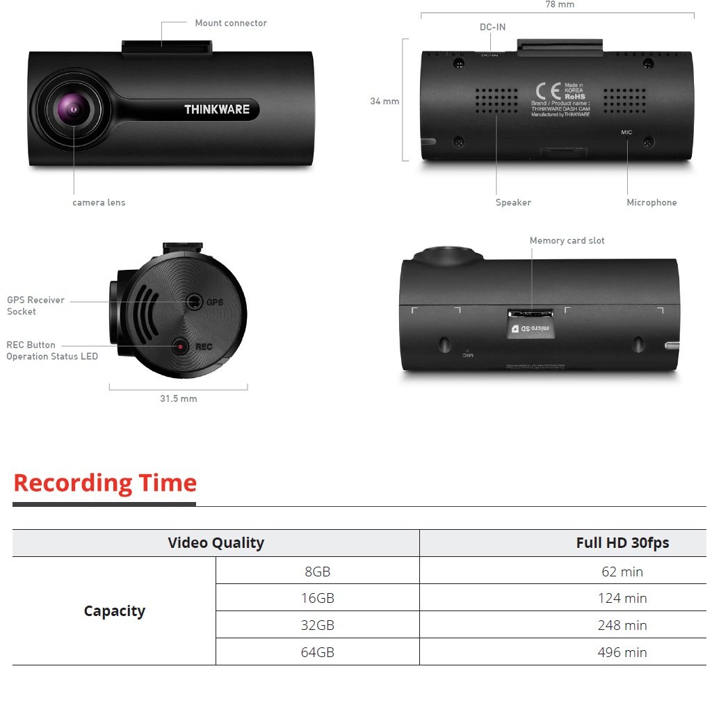 Vaizdo registratorius Thinkware F70 FHD - Image 5