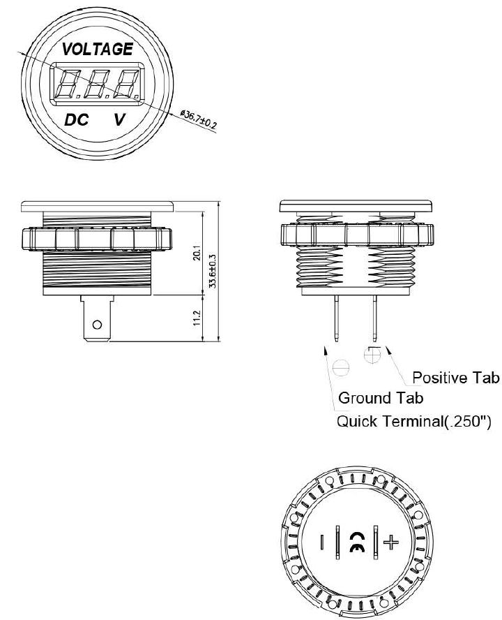 MY1083 voltmetras, 6-30V - Image 2